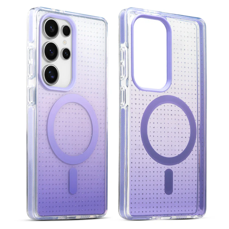 Stunning Dual Shade Starry Wireless Charging Support Hard Back Case for Samsung S24 Ultra 5G with Colourful Raised Camera Edges - Image 31