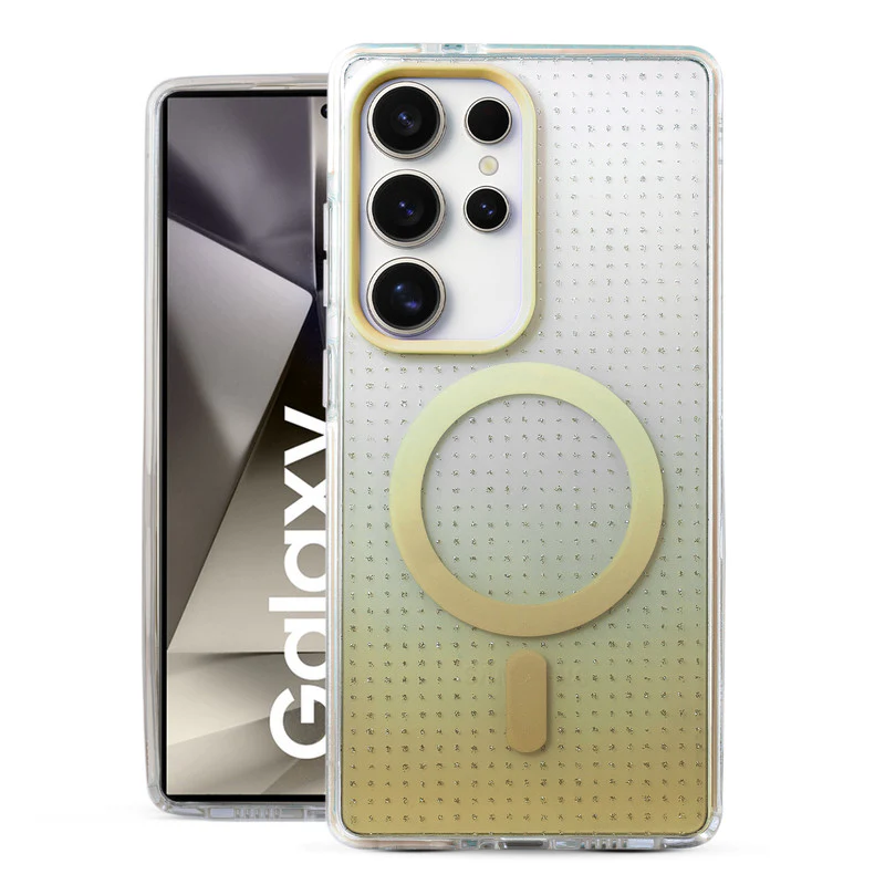 Stunning Dual Shade Starry Wireless Charging Support Hard Back Case for Samsung S24 Ultra 5G with Colourful Raised Camera Edges - Image 4