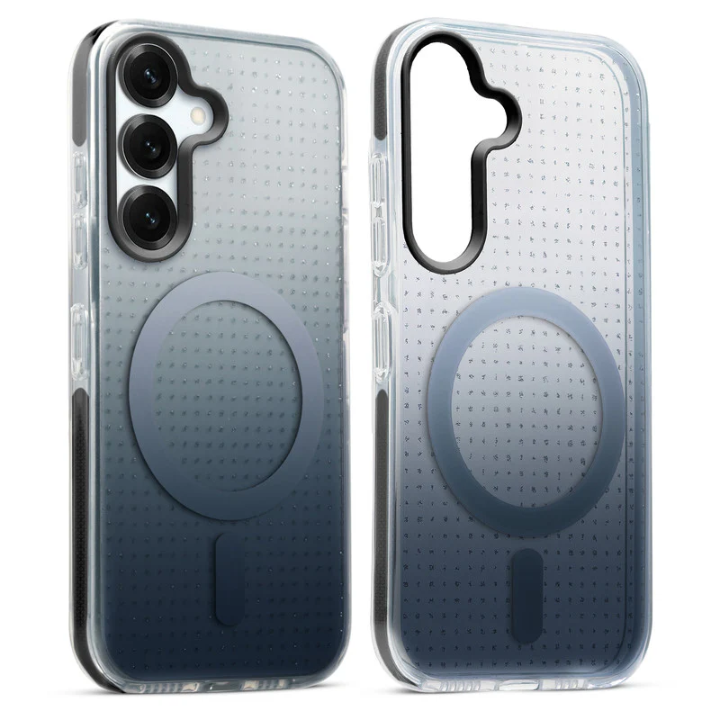 Stunning Dual Shade Starry Wireless Charging Support Hard Back Case for Samsung S25 5G with Colourful Raised Camera Edges