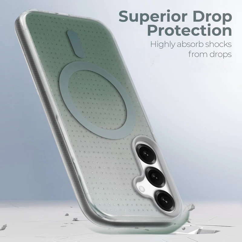 Stunning Dual Shade Starry Wireless Charging Support Hard Back Case for Samsung S25 5G with Colourful Raised Camera Edges - Image 17