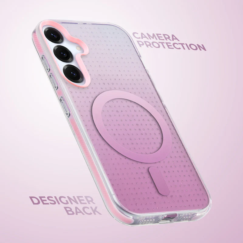 Stunning Dual Shade Starry Wireless Charging Support Hard Back Case for Samsung S25 5G with Colourful Raised Camera Edges - Image 24
