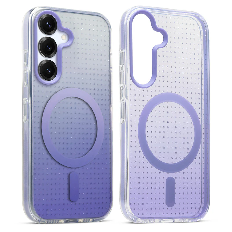 Stunning Dual Shade Starry Wireless Charging Support Hard Back Case for Samsung S25 5G with Colourful Raised Camera Edges - Image 25