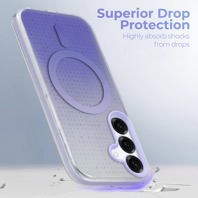 Stunning Dual Shade Starry Wireless Charging Support Hard Back Case for Samsung S25 5G with Colourful Raised Camera Edges - Image 29