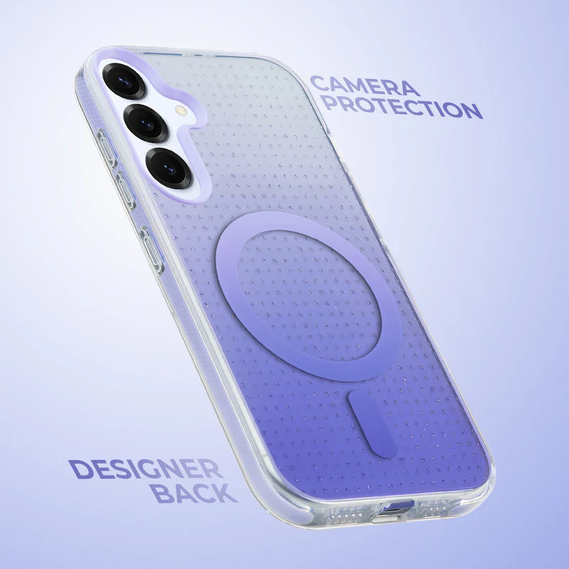 Stunning Dual Shade Starry Wireless Charging Support Hard Back Case for Samsung S25 5G with Colourful Raised Camera Edges - Image 30