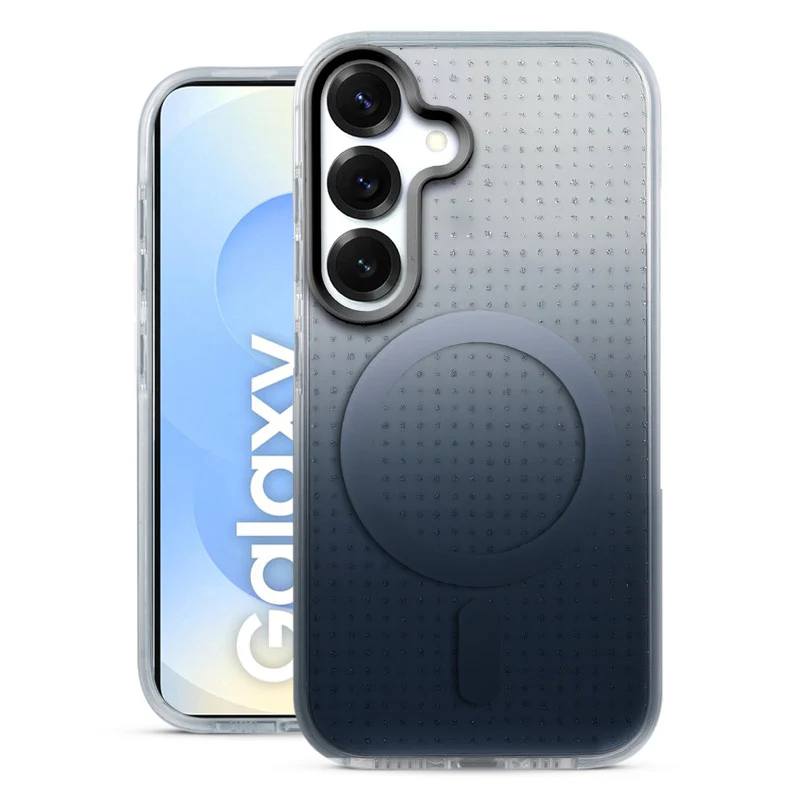 Stunning Dual Shade Starry Wireless Charging Support Hard Back Case for Samsung S25 5G with Colourful Raised Camera Edges - Image 4