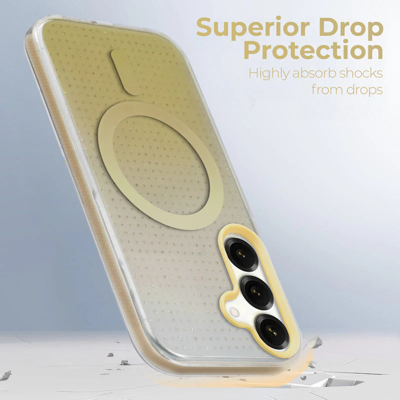 Stunning Dual Shade Starry Wireless Charging Support Hard Back Case for Samsung S25 5G with Colourful Raised Camera Edges - Image 41