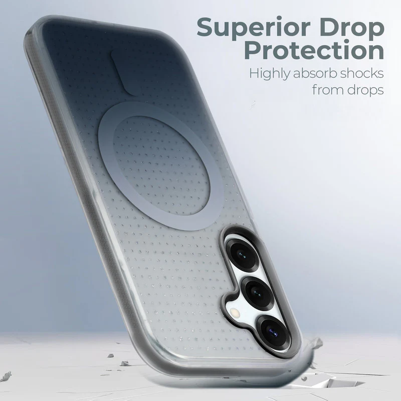 Stunning Dual Shade Starry Wireless Charging Support Hard Back Case for Samsung S25 5G with Colourful Raised Camera Edges - Image 5