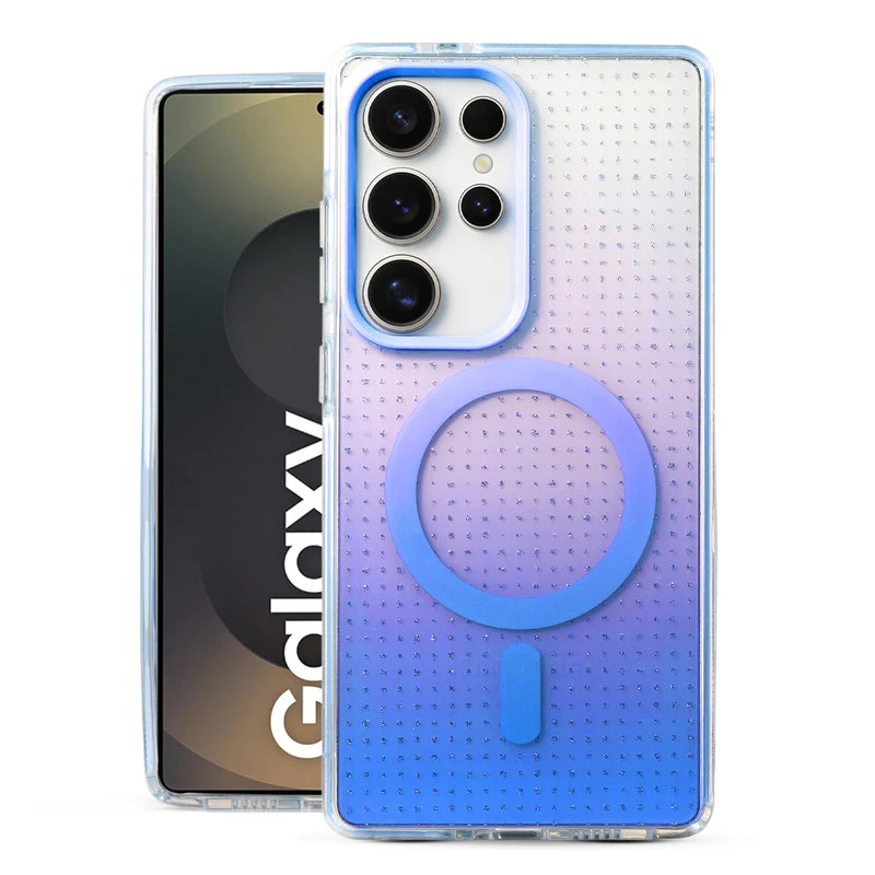 Stunning Dual Shade Starry Wireless Charging Support Hard Back Case for Samsung S25 Ultra 5G with Colourful Raised Camera Edges - Image 10