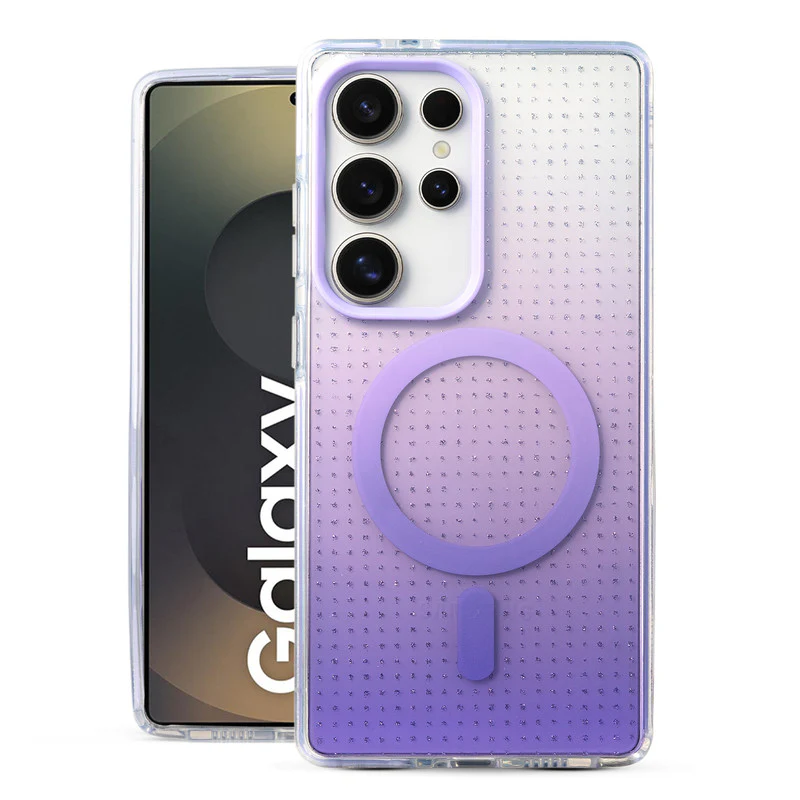 Stunning Dual Shade Starry Wireless Charging Support Hard Back Case for Samsung S25 Ultra 5G with Colourful Raised Camera Edges - Image 16
