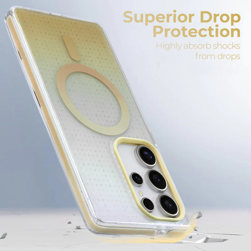 Stunning Dual Shade Starry Wireless Charging Support Hard Back Case for Samsung S25 Ultra 5G with Colourful Raised Camera Edges - Image 23