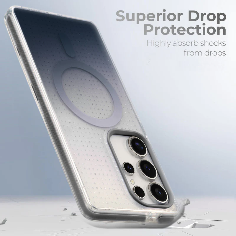 Stunning Dual Shade Starry Wireless Charging Support Hard Back Case for Samsung S25 Ultra 5G with Colourful Raised Camera Edges - Image 5