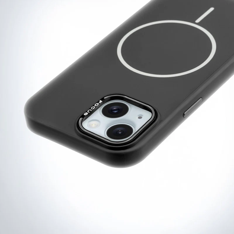 Stylish Wireless Charging Support Compatible Liquid Silicone Hard Back Case For Apple iPhone 15 Plus - Image 5
