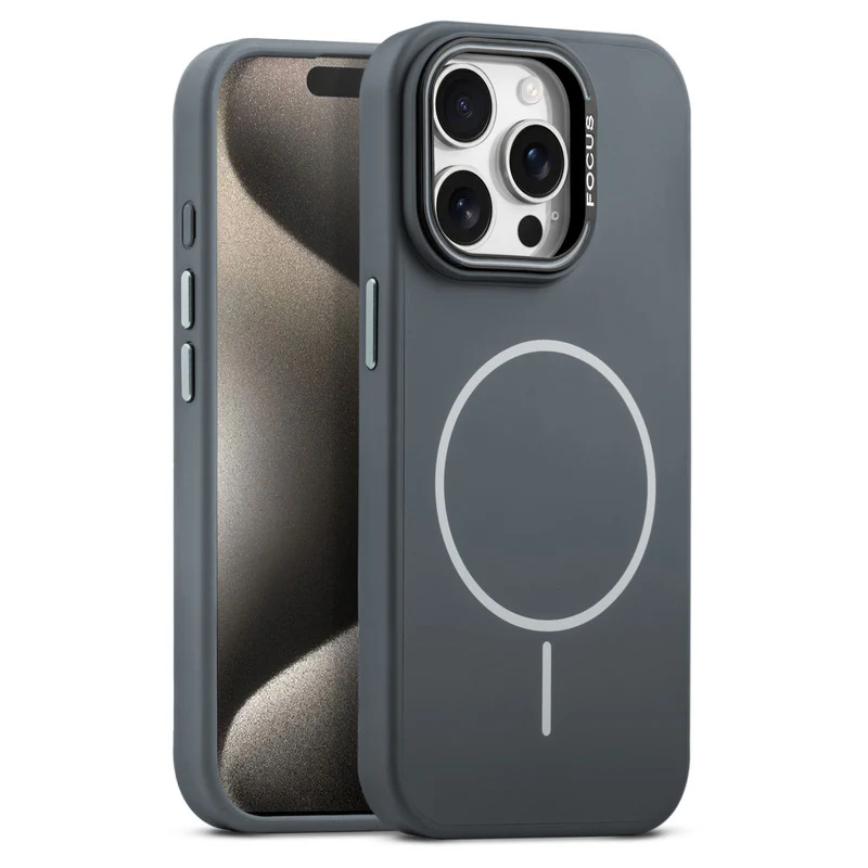 Stylish Wireless Charging Support Compatible Liquid Silicone Hard Back Case For Apple iPhone 15 Pro Max - Image 13