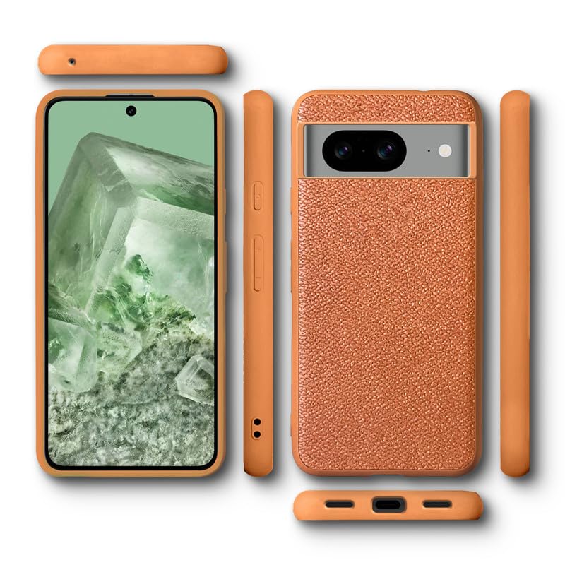 Synthetic Leather Back Cover Case for Google Pixel 8 | Shockproof Protective Cover -Walnut Brown - Image 4