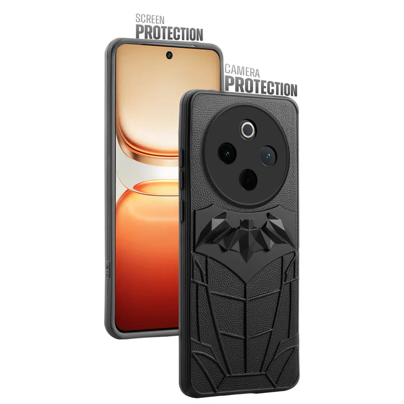 Textured Comic Hero Back Cover for iQOO Z10 5G , Soft Silicone Back Case with Shiny Bat Design & Raised Camera Edges - Image 4