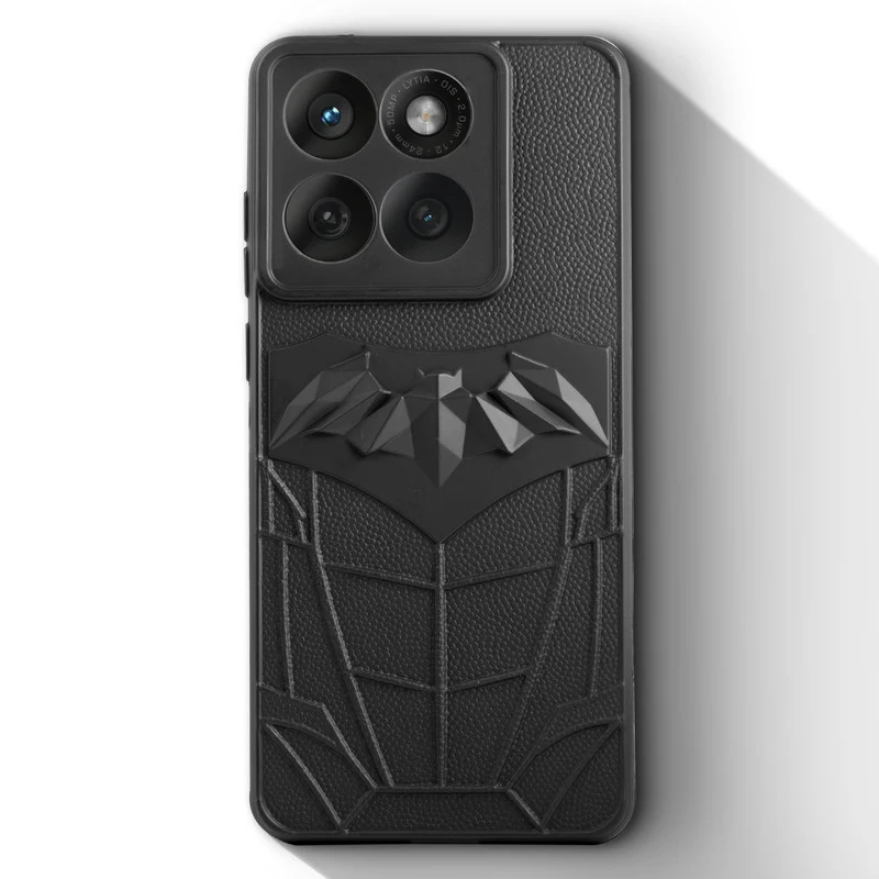 Textured Comic Hero Back Cover for Motorola Moto Edge 60 Fusion 5G , Soft Silicone Back Case with Shiny Bat Design & Raised Camera Edges - Image 3