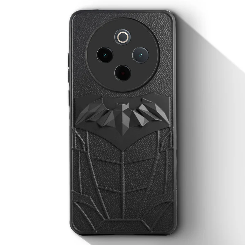 Textured Comic Hero Back Cover for Vivo T4 5G , Soft Silicone Back Case with Shiny Bat Design & Raised Camera Edges - Image 3
