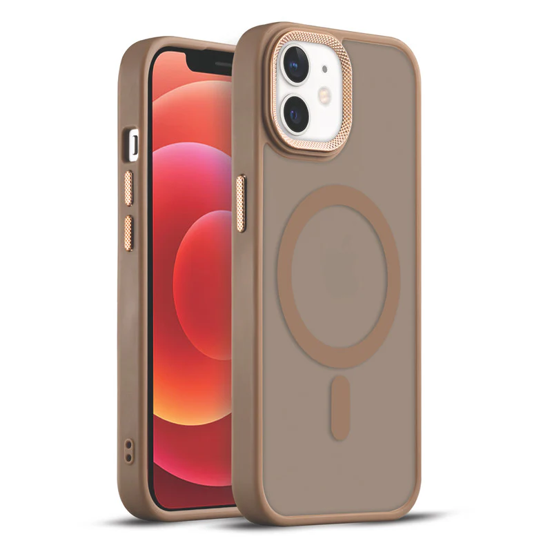 Textured Metal Ring Wireless Charging Support Back Case For Apple iPhone 12 - Image 13