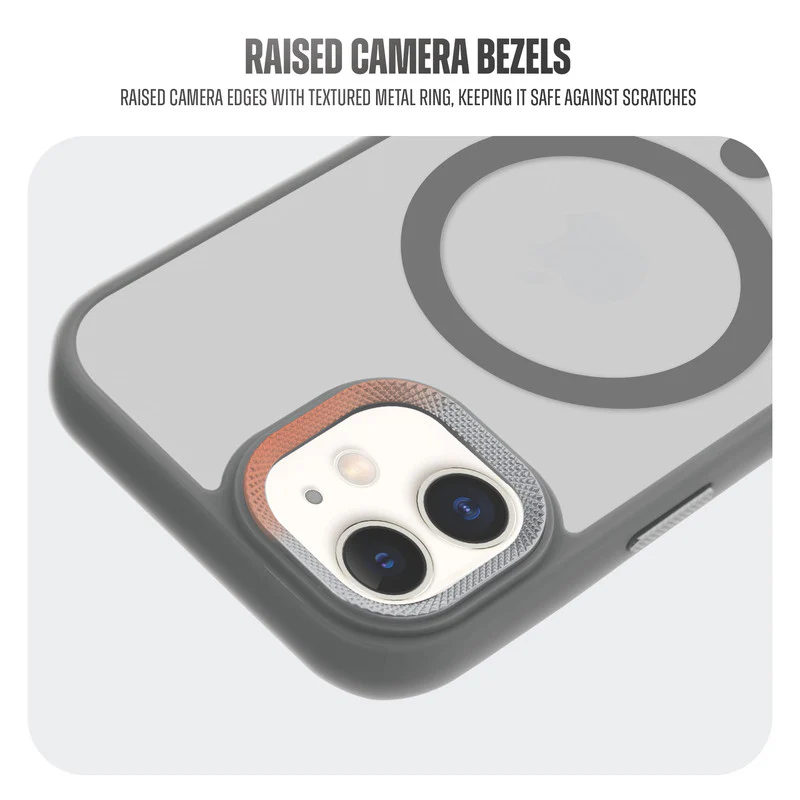 Textured Metal Ring Wireless Charging Support Back Case For Apple iPhone 12 - Image 21