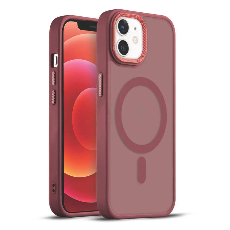 Textured Metal Ring Wireless Charging Support Back Case For Apple iPhone 12 - Image 25