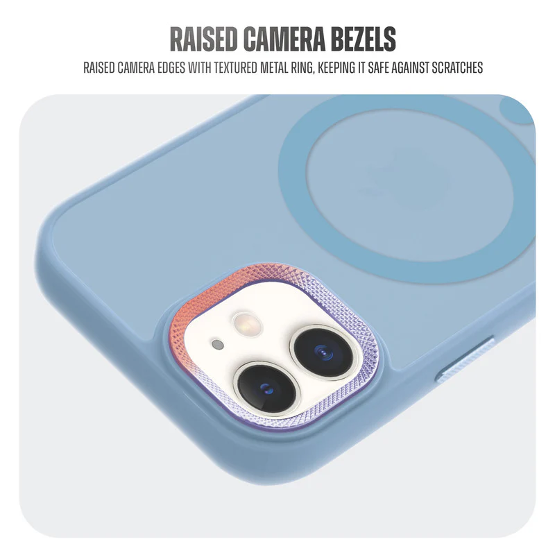 Textured Metal Ring Wireless Charging Support Back Case For Apple iPhone 12 - Image 9