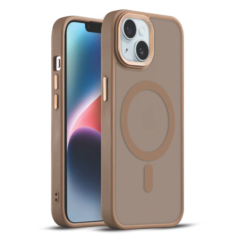 Textured Metal Ring Wireless Charging Support Back Case For Apple iPhone 14 - Image 13
