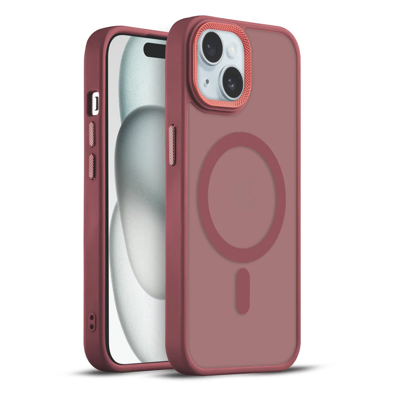 Textured Metal Ring Wireless Charging Support Back Case For Apple iPhone 14 - Image 25