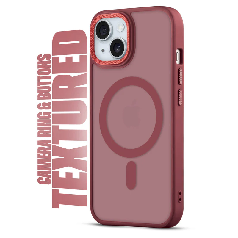 Textured Metal Ring Wireless Charging Support Back Case For Apple iPhone 14 - Image 29