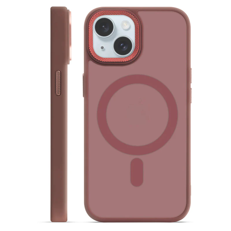 Textured Metal Ring Wireless Charging Support Back Case For Apple iPhone 14 - Image 30