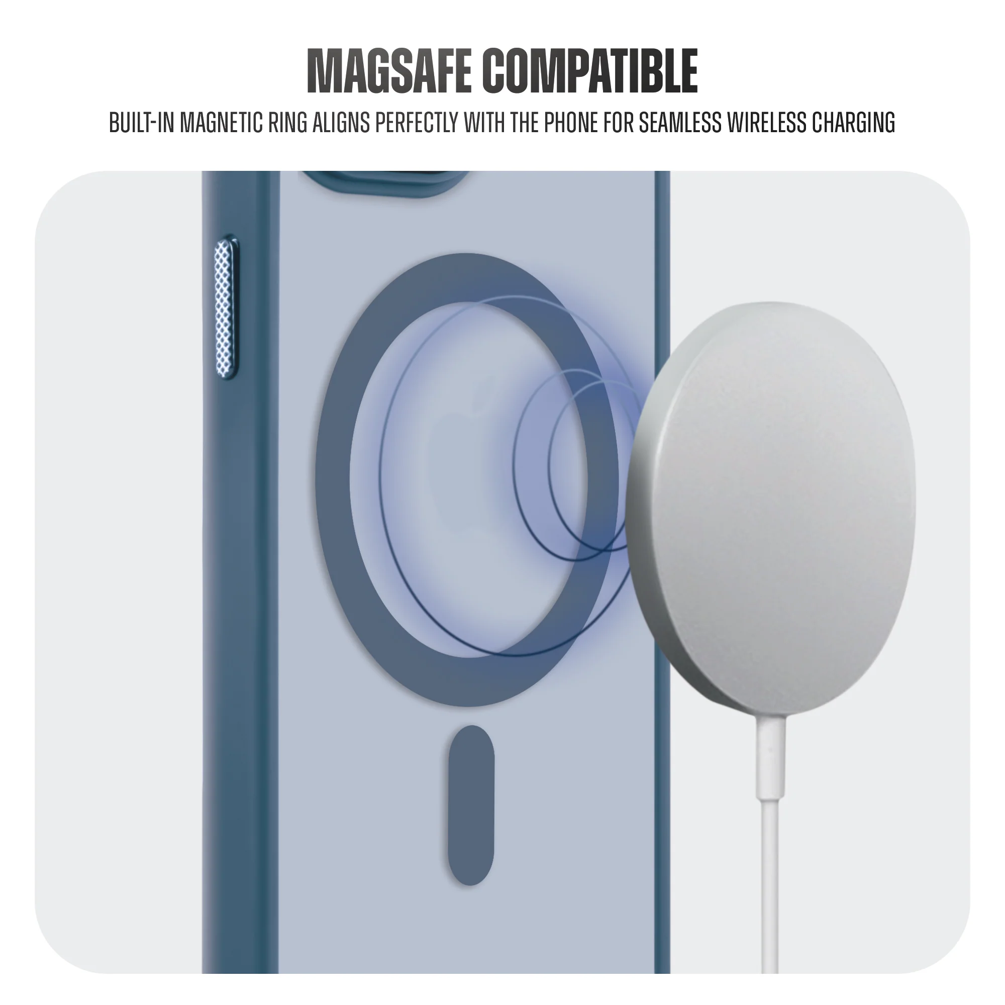 Textured Metal Ring Wireless Charging Support Back Case For Apple iPhone 15 - Image 34