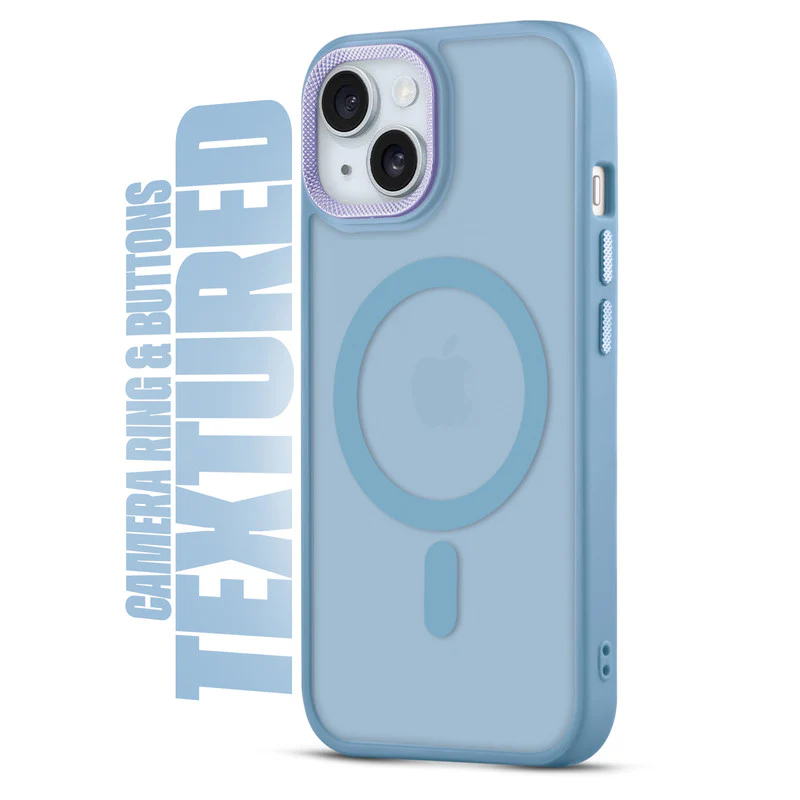 Textured Metal Ring Wireless Charging Support Back Case For Apple iPhone 15 Plus - Image 11