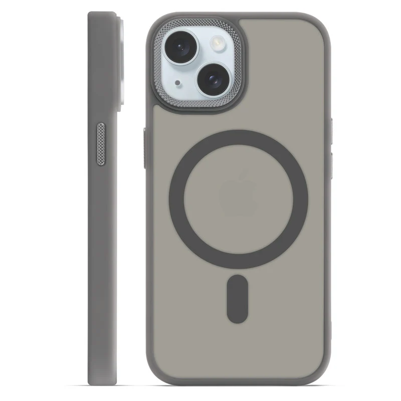 Textured Metal Ring Wireless Charging Support Back Case For Apple iPhone 15 Plus - Image 6