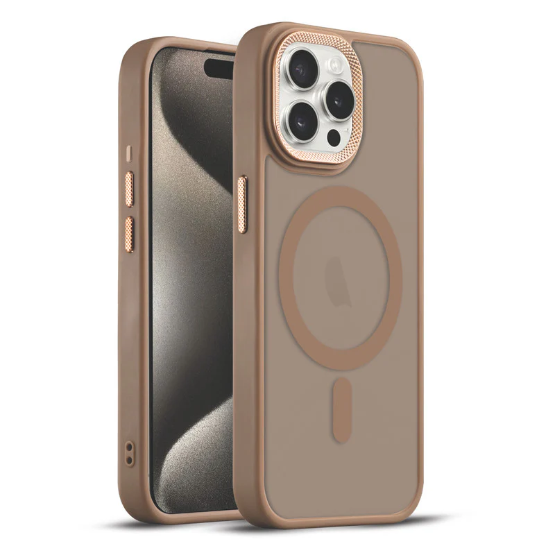 Textured Metal Ring Wireless Charging Support Back Case For Apple iPhone 15 Pro Max - Image 13