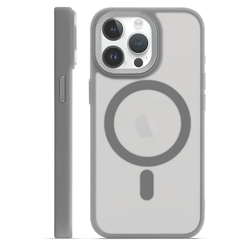 Textured Metal Ring Wireless Charging Support Back Case For Apple iPhone 15 Pro Max - Image 24