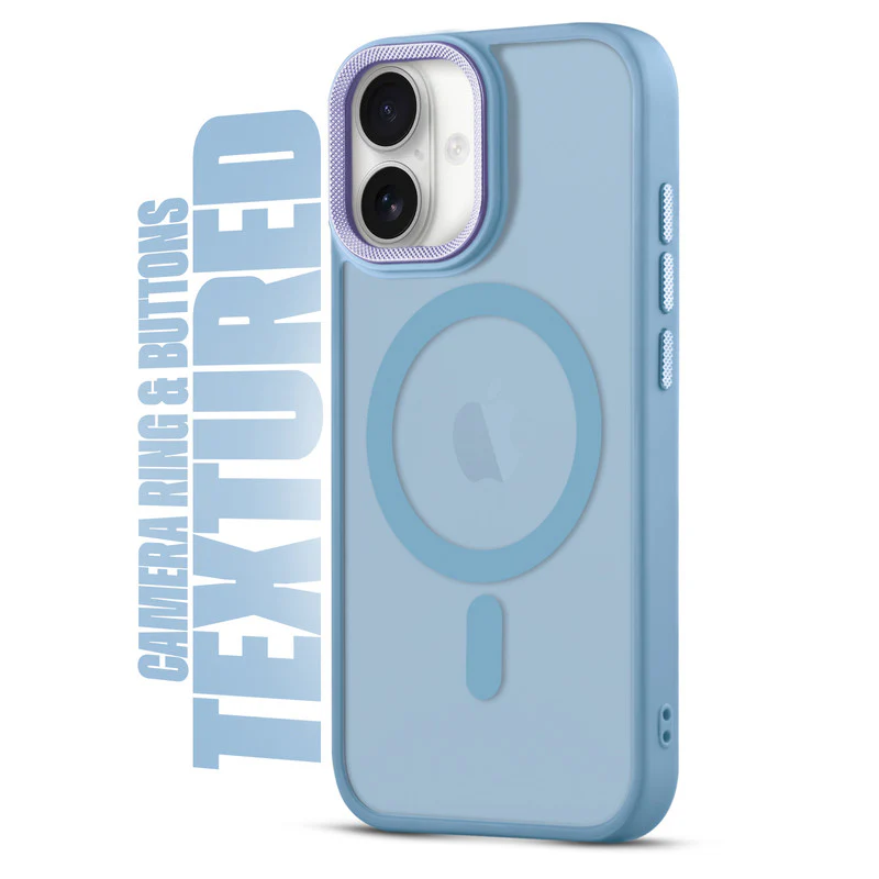 Textured Metal Ring Wireless Charging Support Back Case For Apple iPhone 16 - Image 11