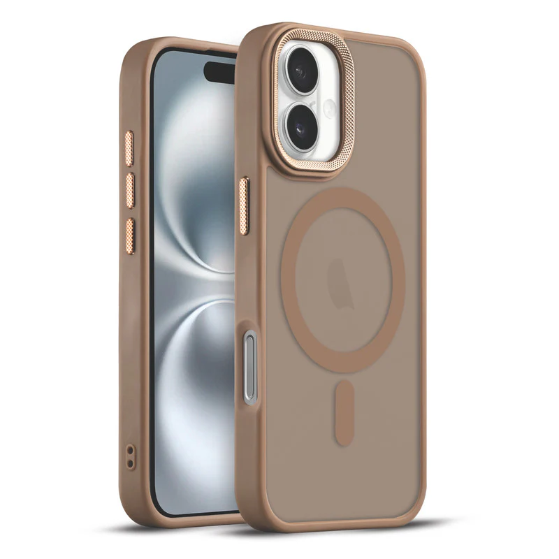 Textured Metal Ring Wireless Charging Support Back Case For Apple iPhone 16 - Image 13