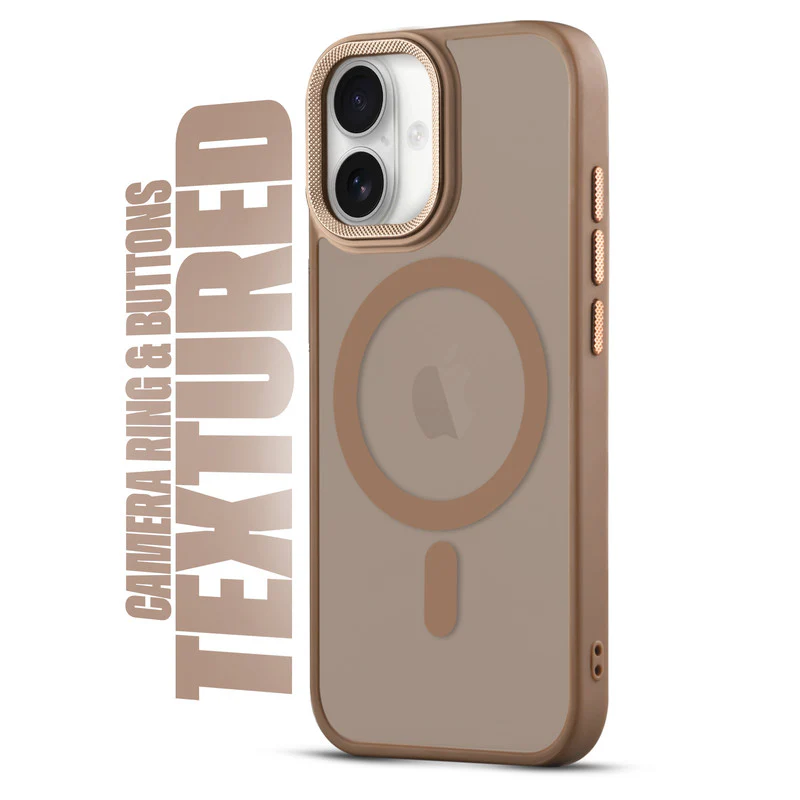 Textured Metal Ring Wireless Charging Support Back Case For Apple iPhone 16 - Image 17