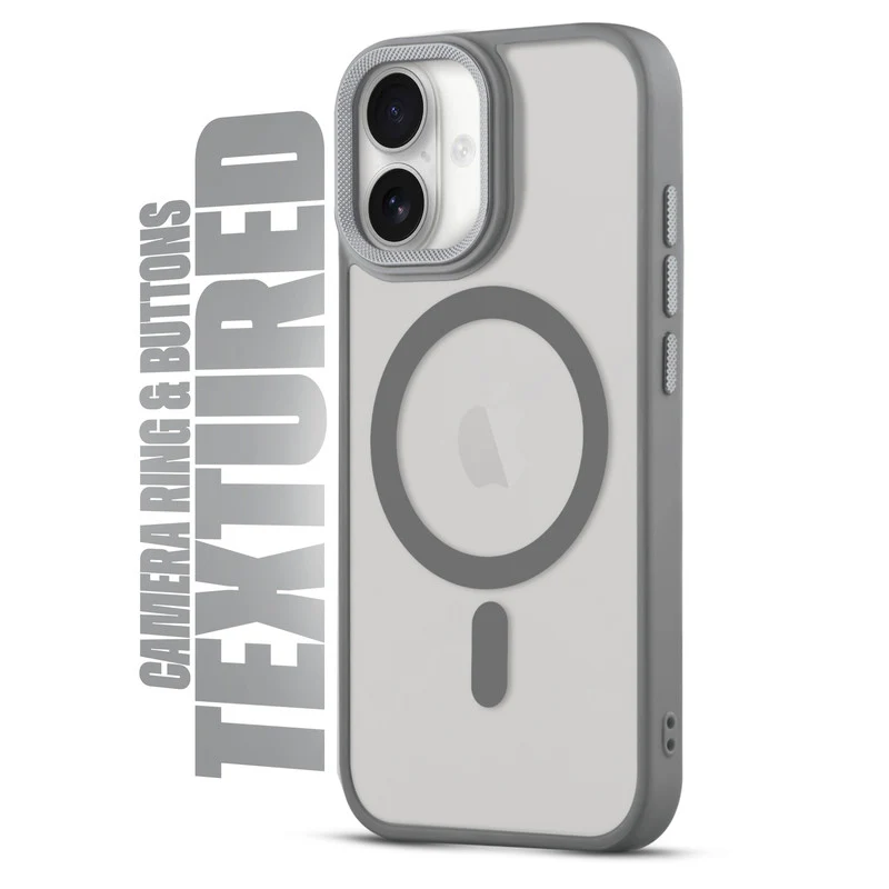 Textured Metal Ring Wireless Charging Support Back Case For Apple iPhone 16 Plus - Image 23