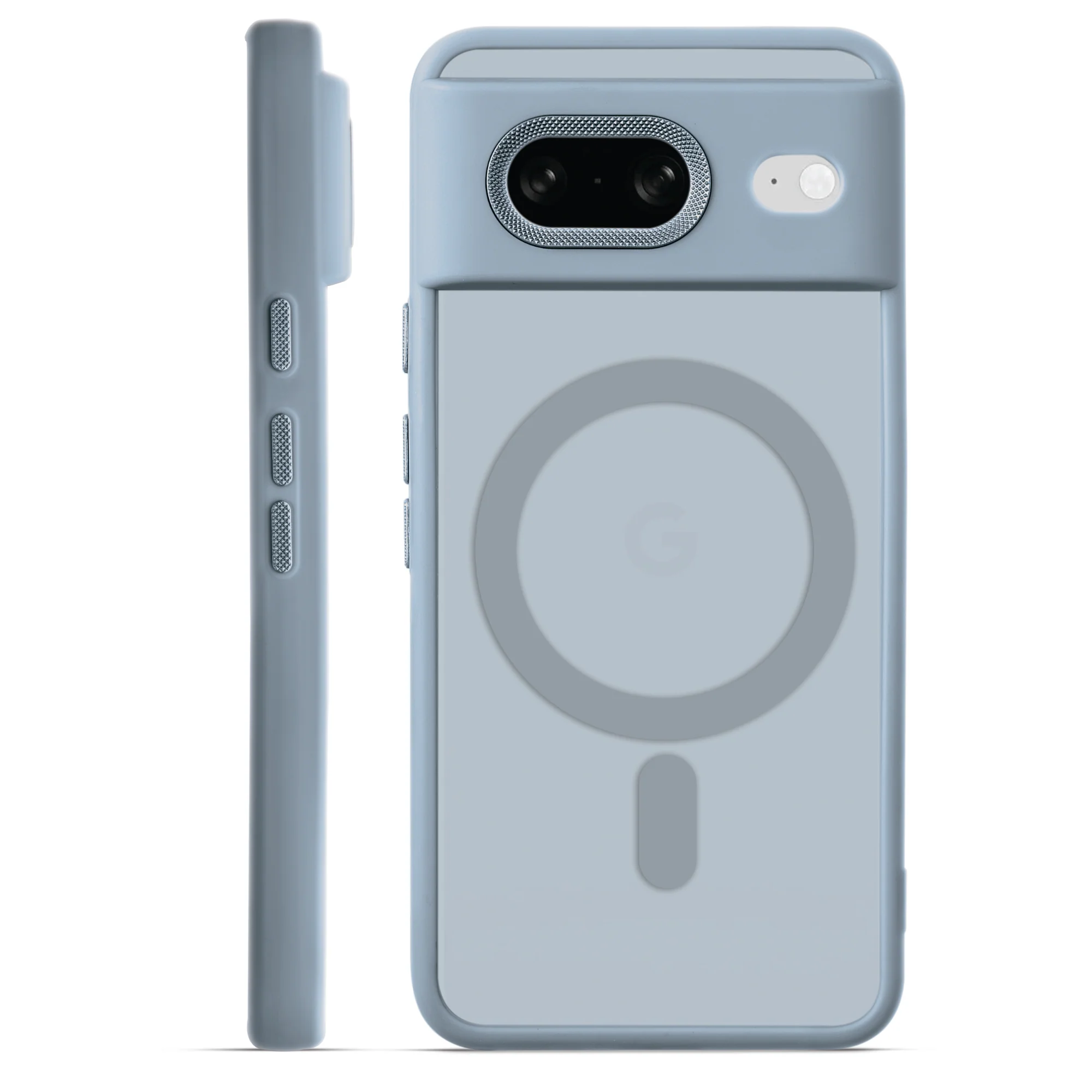 Textured Metal Ring Wireless Charging Support Back Case For Google Pixel 8 - Image 12