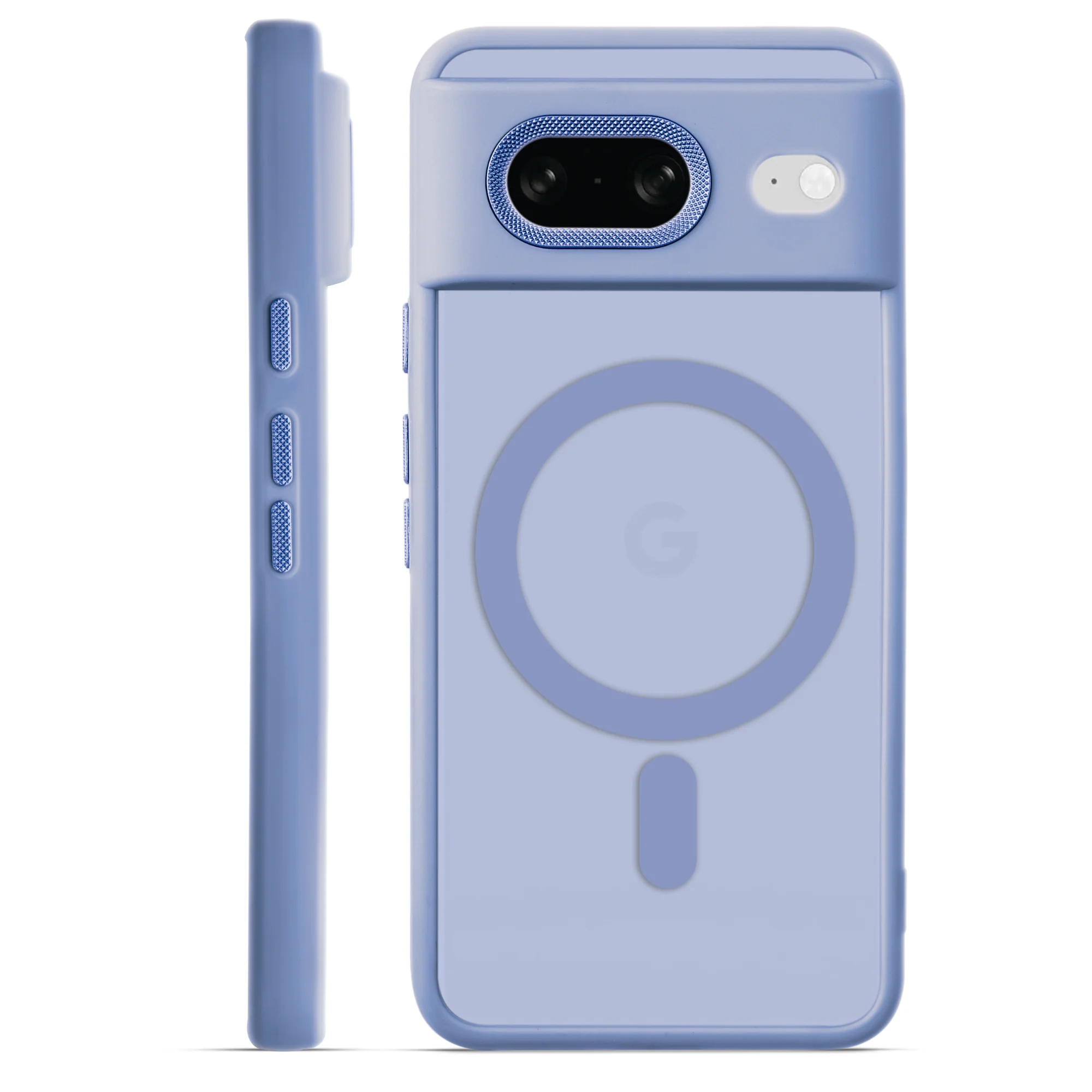 Textured Metal Ring Wireless Charging Support Back Case For Google Pixel 8 - Image 18