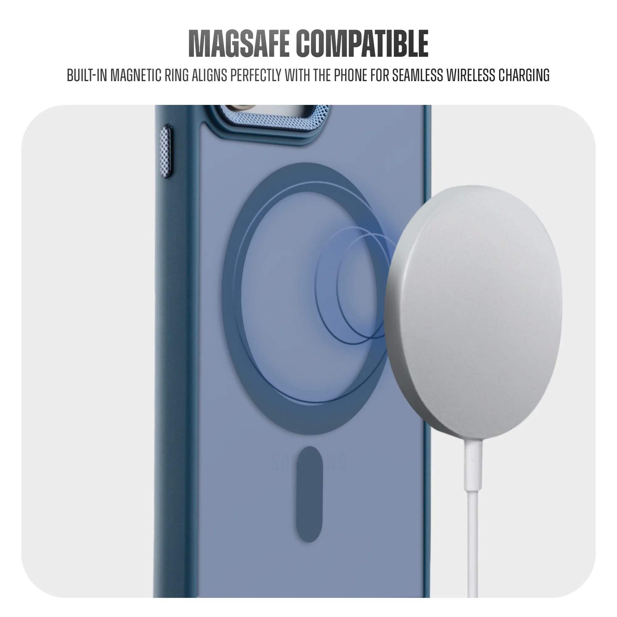 Textured Metal Ring Wireless Charging Support Back Case For Samsung S23 5G - Image 28