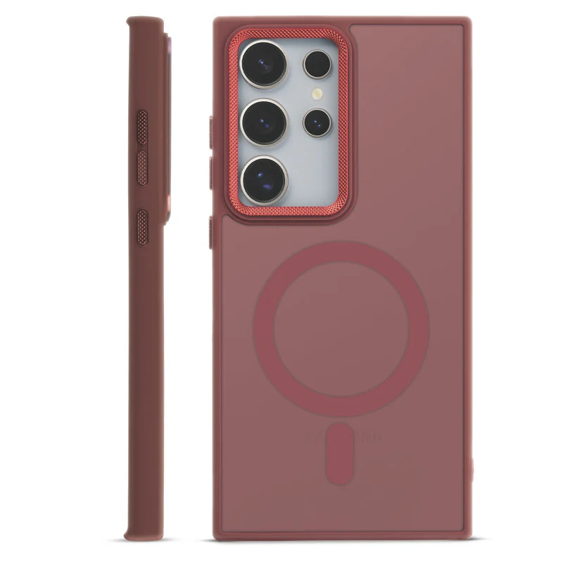 Textured Metal Ring Wireless Charging Support Back Case For Samsung S23 Ultra 5G - Image 30