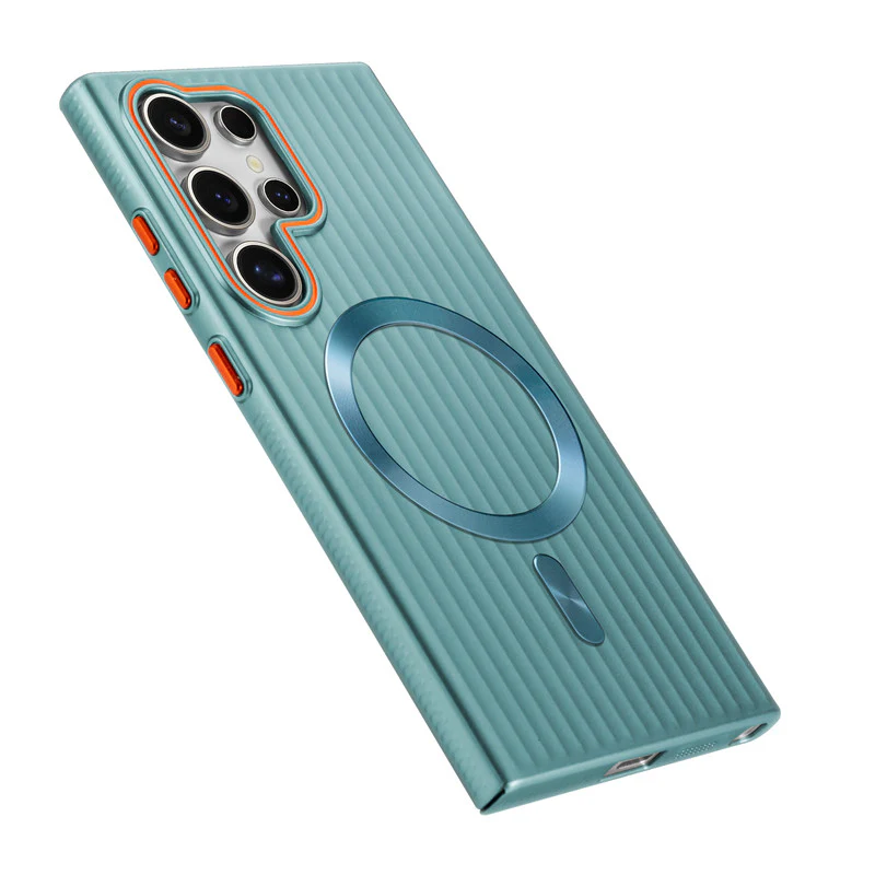 Titanium Grid Armor Hard Back Case For Samsung S22 Ultra 5G, With Wireless Charging Support Compatible - Image 18