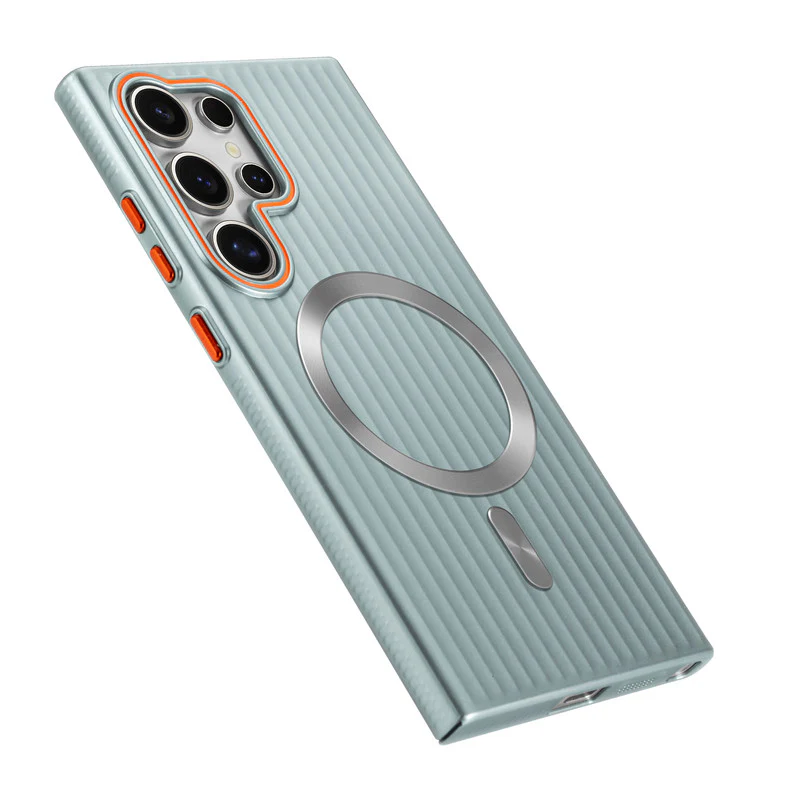 Titanium Grid Armor Hard Back Case For Samsung S23 Ultra 5G, With Wireless Charging Support Compatible - Image 11