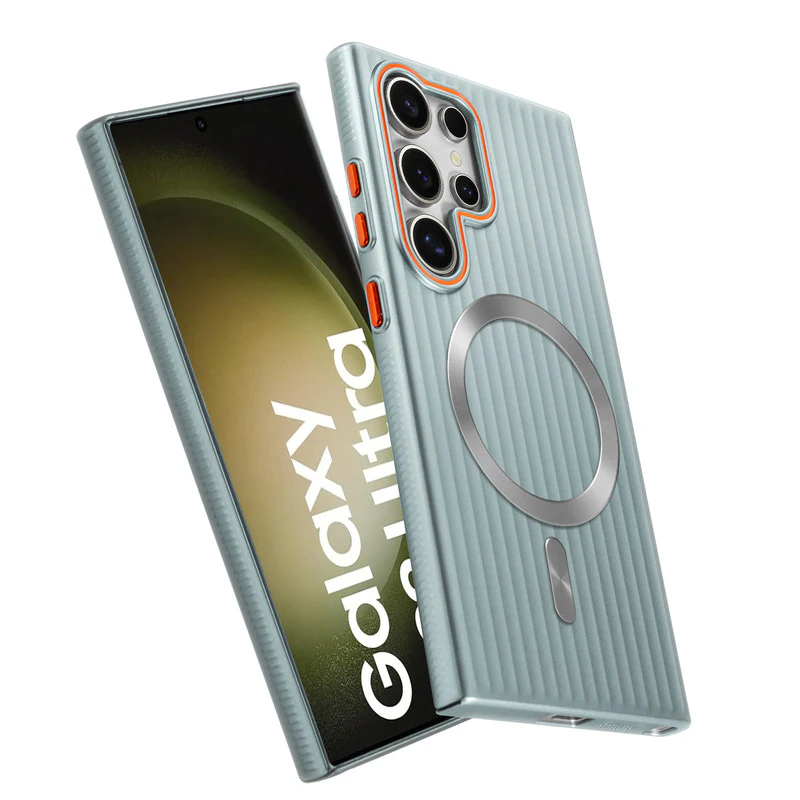 Titanium Grid Armor Hard Back Case For Samsung S23 Ultra 5G, With Wireless Charging Support Compatible - Image 14