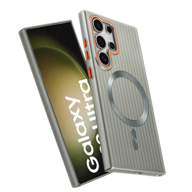 Titanium Grid Armor Hard Back Case For Samsung S23 Ultra 5G, With Wireless Charging Support Compatible - Image 28