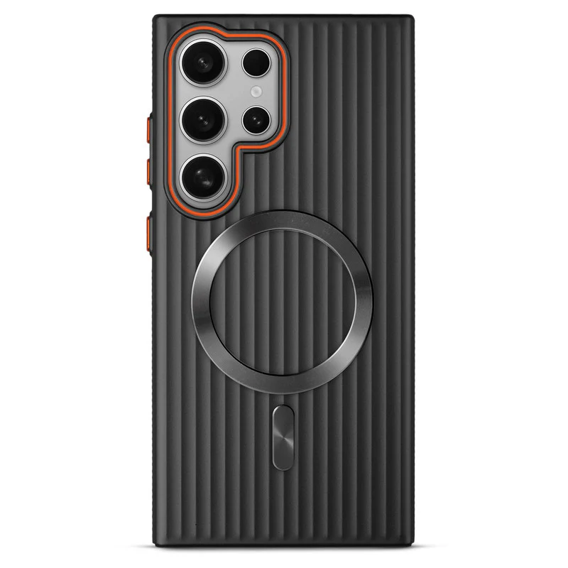 Titanium Grid Armor Hard Back Case For Samsung S23 Ultra 5G, With Wireless Charging Support Compatible - Image 6