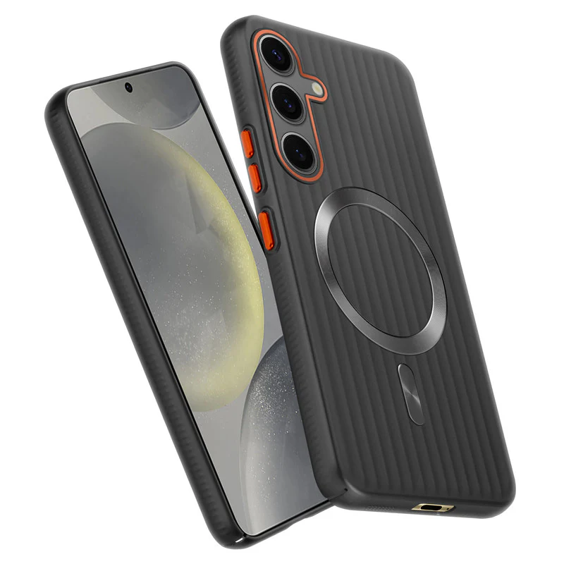 Titanium Grid Armor Hard Back Case For Samsung S24 5G, With Wireless Charging Support Compatible - Image 7