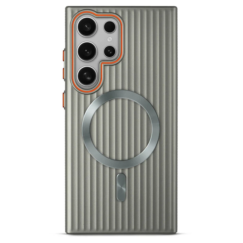 Titanium Grid Armor Hard Back Case For Samsung S24 Ultra 5G, With Wireless Charging Support Compatible - Image 27
