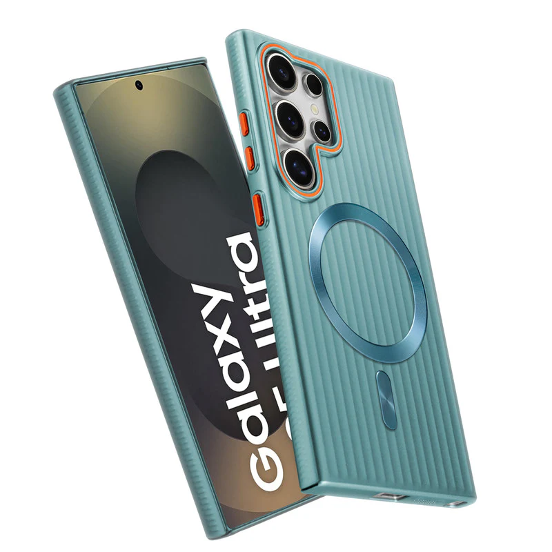 Titanium Grid Armor Hard Back Case For Samsung S25 Ultra 5G, With Wireless Charging Support Compatible - Image 14